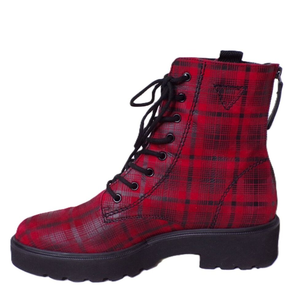 🆕 PAUL GREEN Bronx Platform Ankle Boot 9 Red Plaid - Picture 7 of 10